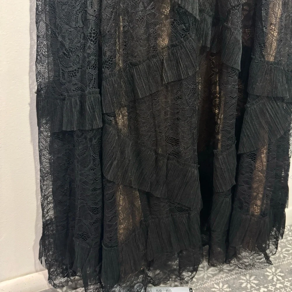 NWT City Chic Sexy Ruffle Maxi Dress Black L/20 Evening Party Romantic Lace - Picture 4 of 13